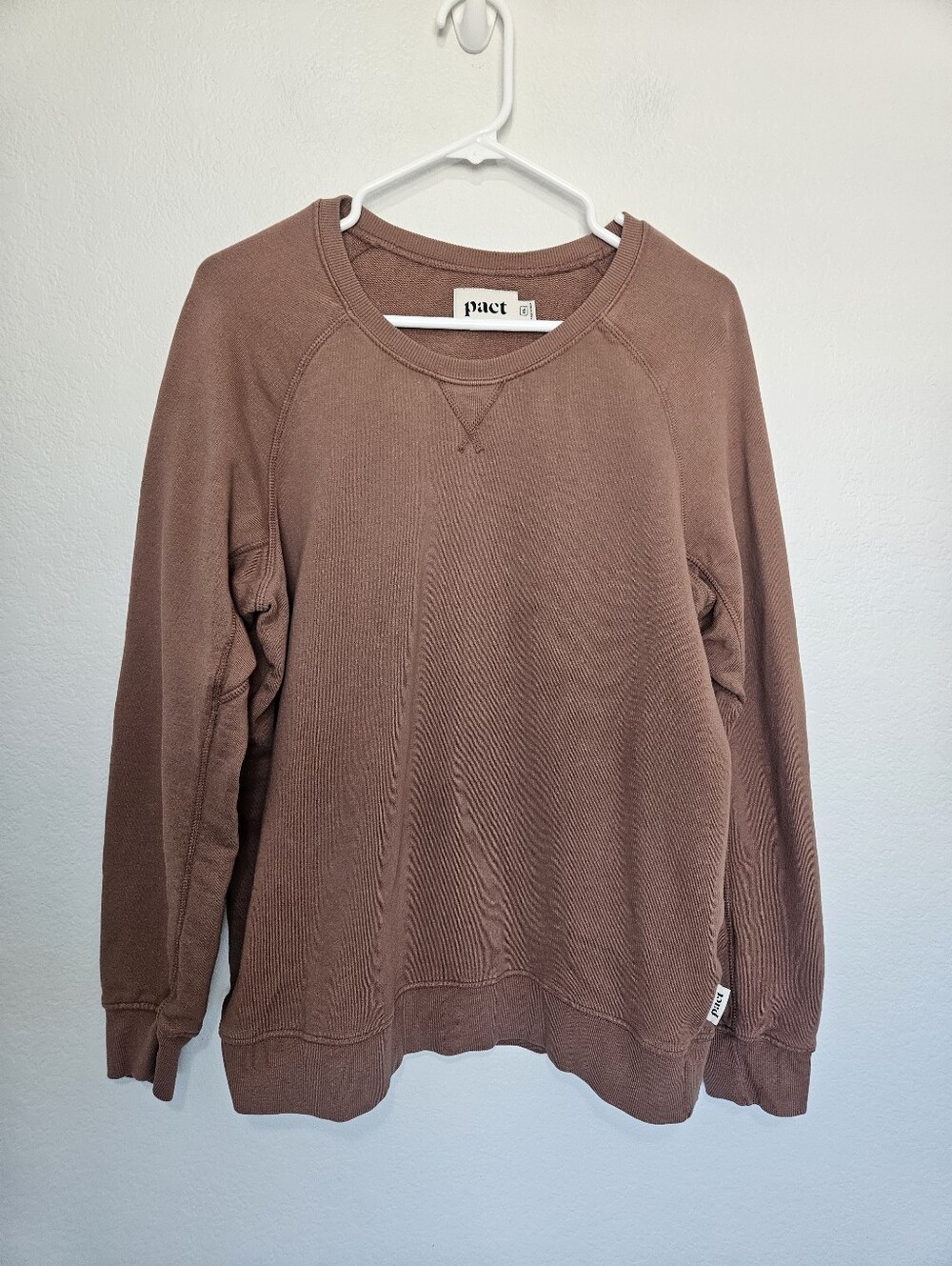 Pact | Organic Cotton Crewneck Pullover Long Sleeve Sweater Brown Womens XL